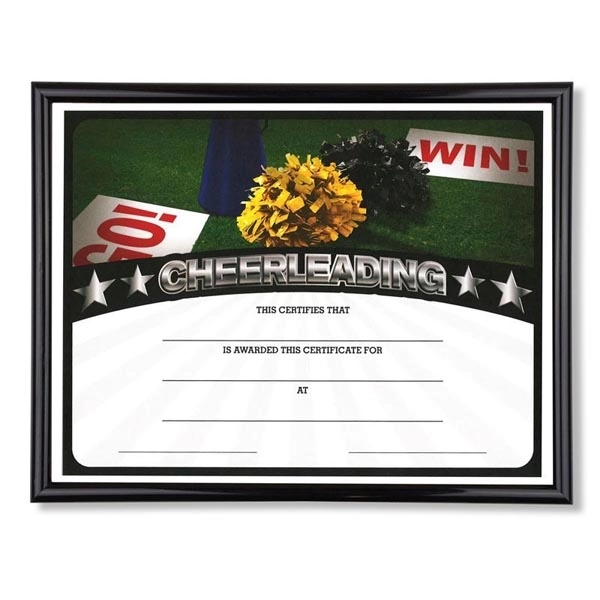 Sport Black Frame Certificate Holder w/Cheerleading