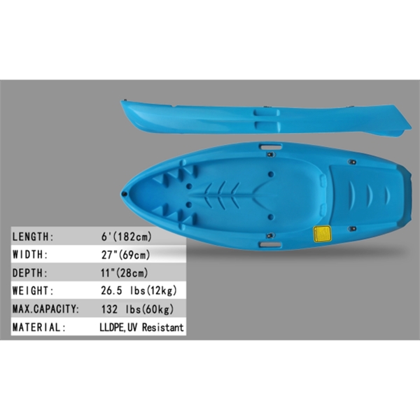 6' Kids Sit on Top Kayak with Paddle - 6' Kids Sit on Top Kayak with Paddle - Image 0 of 0