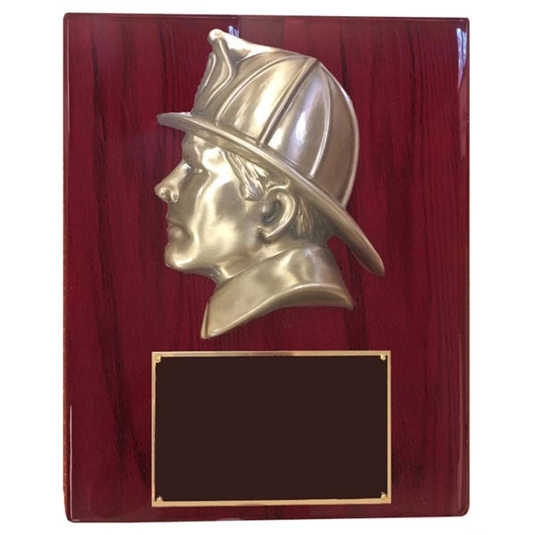 10-1/2 x 13" Large Fireman's Head on Piano Finished Plaque - 10-1/2 x 13" Large Fireman's Head on Piano Finished Plaque - Image 0 of 0