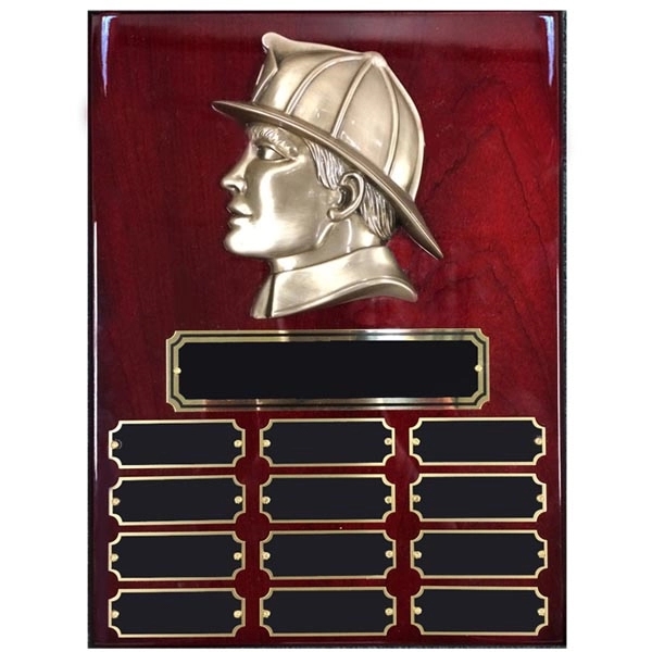 9" x 12" Fireman's Head Perpetual Plaque - 9" x 12" Fireman's Head Perpetual Plaque - Image 0 of 0