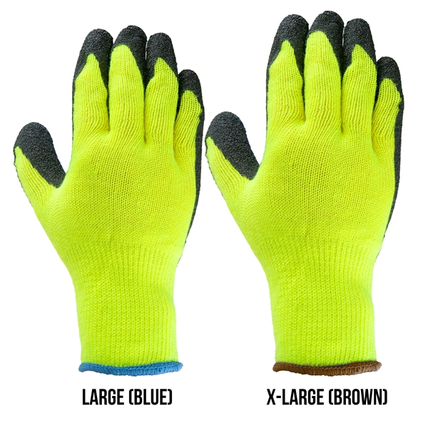 Hi-Viz Palm Dipped Gloves - Hi-Viz Palm Dipped Gloves - Image 2 of 2