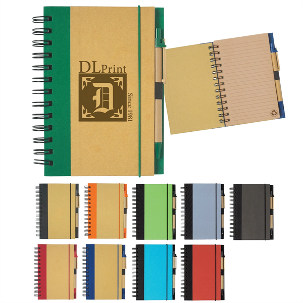 ECO-INSPIRED SPIRAL NOTEBOOK & PEN - ECO-INSPIRED SPIRAL NOTEBOOK & PEN - Image 0 of 21