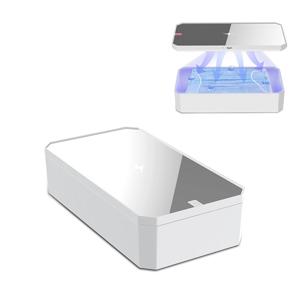UV Cell Phone Sterilizer Box With Mirror & Wireless Charger - UV Cell Phone Sterilizer Box With Mirror & Wireless Charger - Image 0 of 8