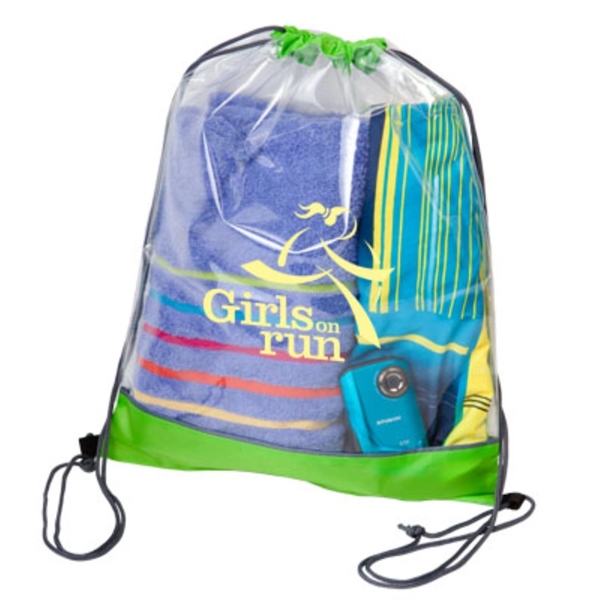 Transparent Drawstring Bag - Transparent Drawstring Bag - Image 2 of 3