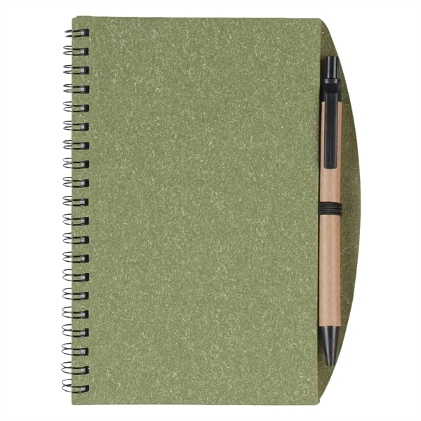 5" x 7" Eco-Inspired Spiral Notebook & Pen - 5" x 7" Eco-Inspired Spiral Notebook & Pen - Image 6 of 6