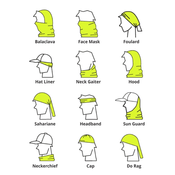 12-in-1 Face Mask/Neck Gaiter with Reflective Stripe - 12-in-1 Face Mask/Neck Gaiter with Reflective Stripe - Image 3 of 3