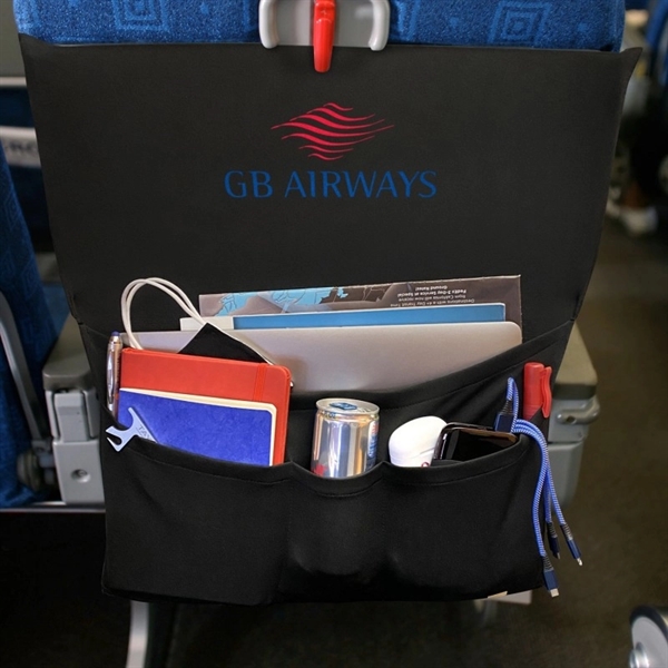 Ionshield™ Airplane Pocket - Stretch Fabric Cover With Pockets For Airplane  Tray Tables - B909