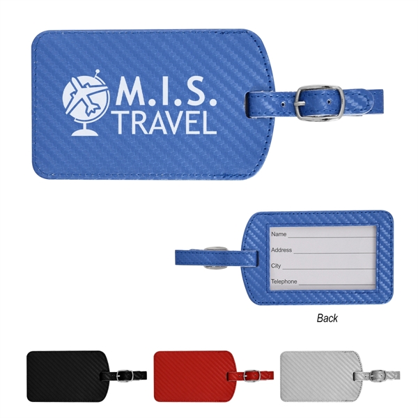 Carbon Fiber Pattern Luggage Tag Plum Grove