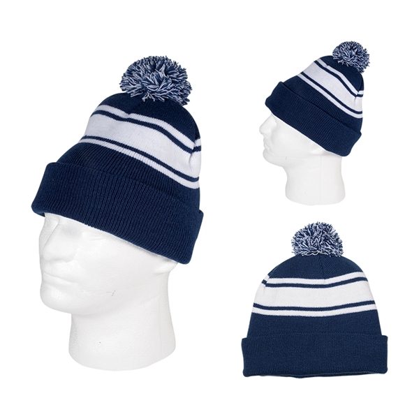 Knit Beanie with Pom Pom - Knit Beanie with Pom Pom - Image 5 of 9