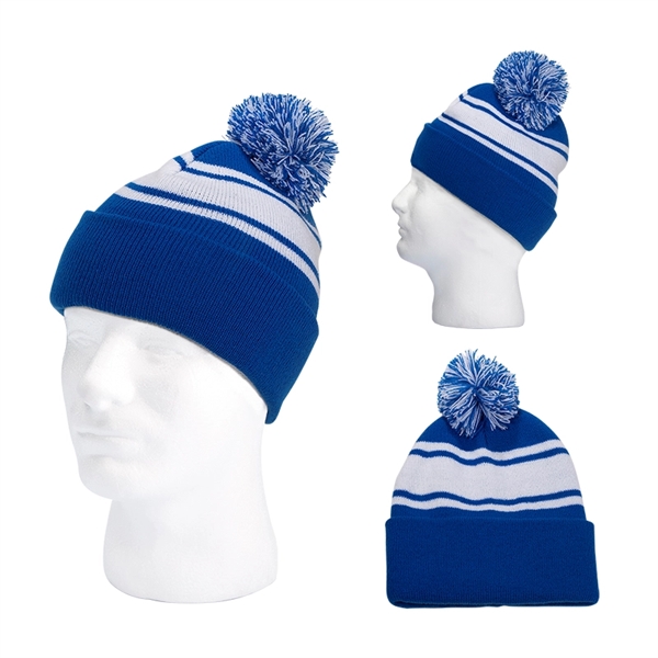 Knit Beanie with Pom Pom - Knit Beanie with Pom Pom - Image 6 of 9
