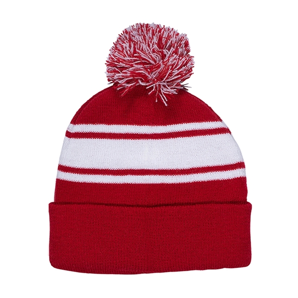 Knit Beanie with Pom Pom - Knit Beanie with Pom Pom - Image 8 of 9