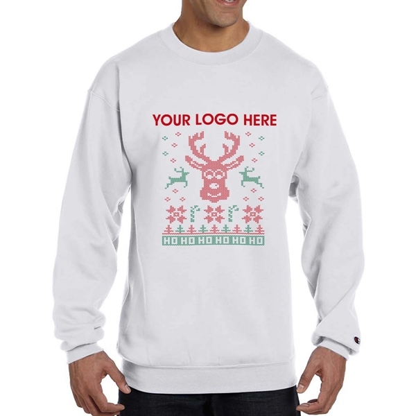 Champion® Double Dry Eco® Crewneck "Ugly Sweater" Sweatshirt - Champion® Double Dry Eco® Crewneck "Ugly Sweater" Sweatshirt - Image 11 of 13