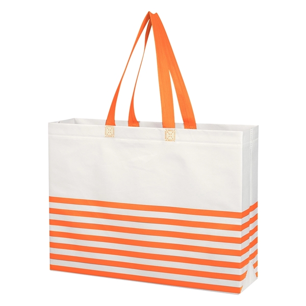 Non-Woven Horizontal Stripe Tote Bag - Non-Woven Horizontal Stripe Tote Bag - Image 32 of 34