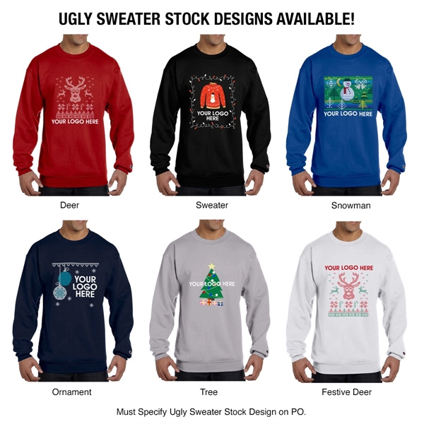 Champion® Double Dry Eco® Crewneck "Ugly Sweater" Sweatshirt - Champion® Double Dry Eco® Crewneck "Ugly Sweater" Sweatshirt - Image 13 of 13