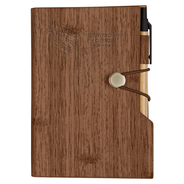 Woodgrain Look Notebook With Sticky Notes And Flags - Woodgrain Look Notebook With Sticky Notes And Flags - Image 2 of 14