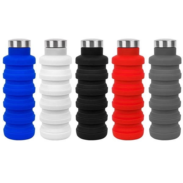 17 oz Collapsible Silicon Water Bottle - 17 oz Collapsible Silicon Water Bottle - Image 9 of 17