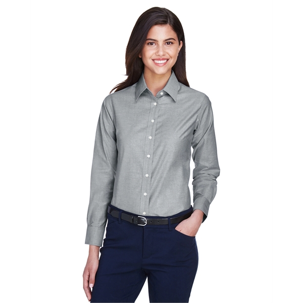 Harriton Ladies' Long-Sleeve Oxford with Stain-Release - Harriton Ladies' Long-Sleeve Oxford with Stain-Release - Image 10 of 34