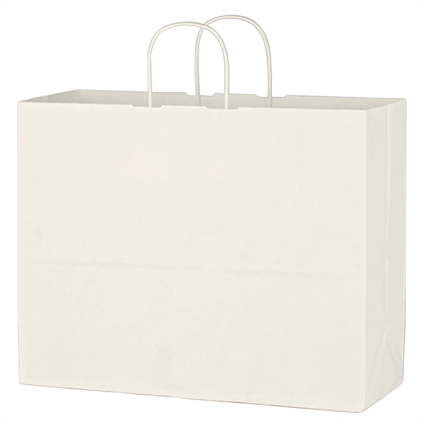 Kraft Paper White Shopping Bag - 16" x 12-1/2" - Kraft Paper White Shopping Bag - 16" x 12-1/2" - Image 2 of 2