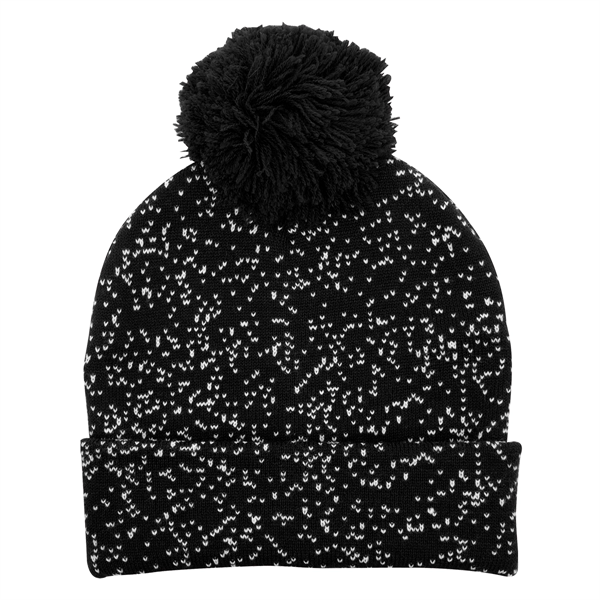 Speckled Pom Beanie With Cuff - Speckled Pom Beanie With Cuff - Image 1 of 16