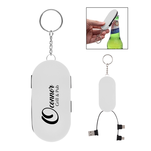 Hideaway 3-In-1 Charging Cable & Bottle Opener - Hideaway 3-In-1 Charging Cable & Bottle Opener - Image 10 of 14