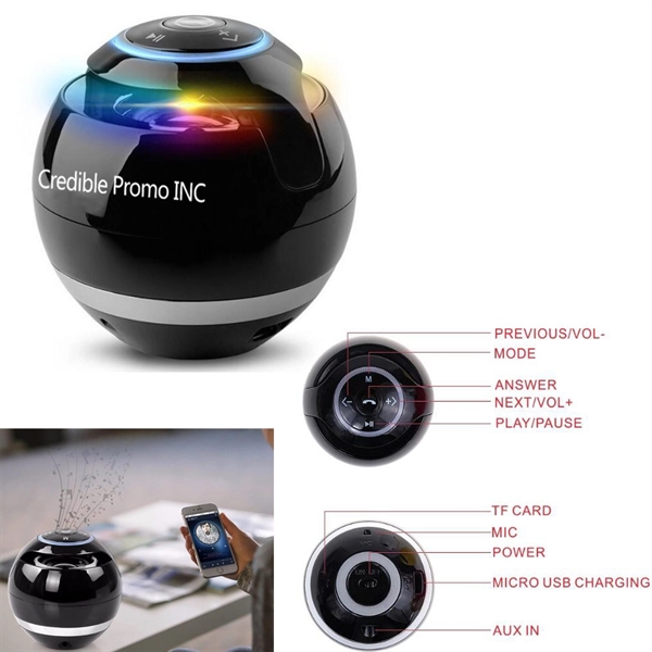 Ball Shape Wireless Bluetooth Speaker - Ball Shape Wireless Bluetooth Speaker - Image 0 of 6