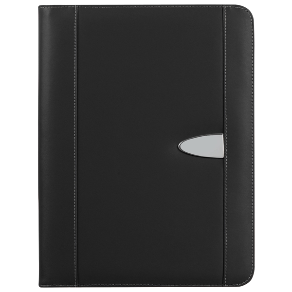 Custom Eclipse Bonded Leather Zippered Portfolio With Calculator