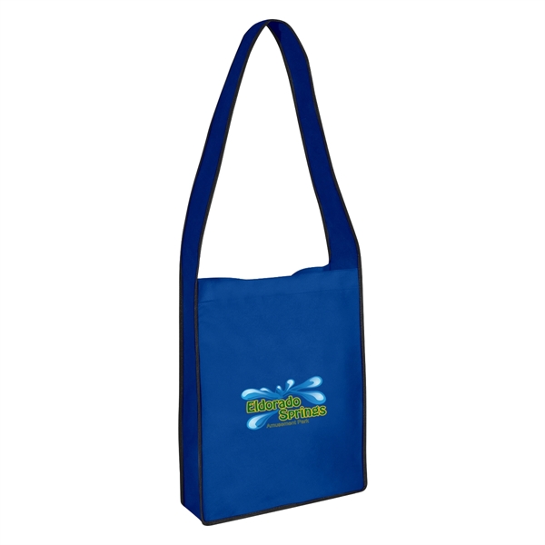 Non-Woven Messenger Tote Bag With Hook And Loop Closure - Non-Woven Messenger Tote Bag With Hook And Loop Closure - Image 4 of 6