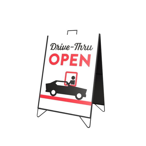 24" x 32" Metal A Frame Kit (2 Signs) - Drive Thru Open - 24" x 32" Metal A Frame Kit (2 Signs) - Drive Thru Open - Image 0 of 0