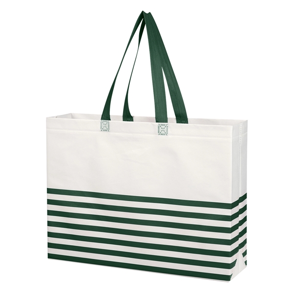 Non-Woven Horizontal Stripe Tote Bag - Non-Woven Horizontal Stripe Tote Bag - Image 28 of 34