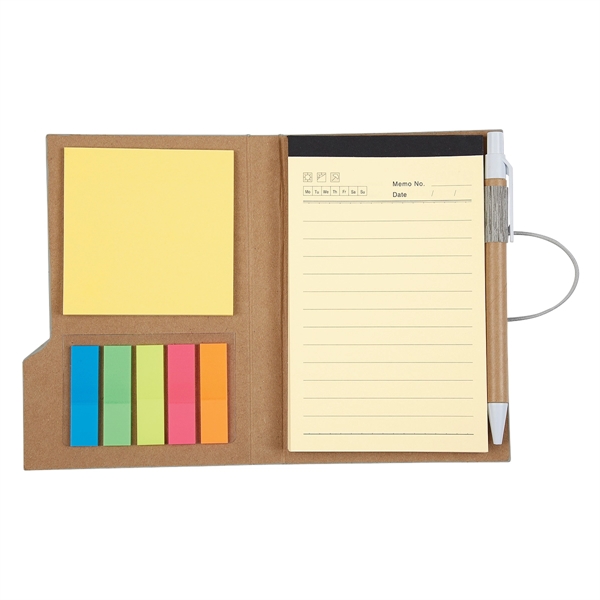 Woodgrain Look Notebook With Sticky Notes And Flags - Woodgrain Look Notebook With Sticky Notes And Flags - Image 4 of 14