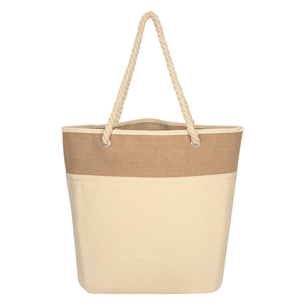 Burlap Rope Tote Bag - Burlap Rope Tote Bag - Image 1 of 5