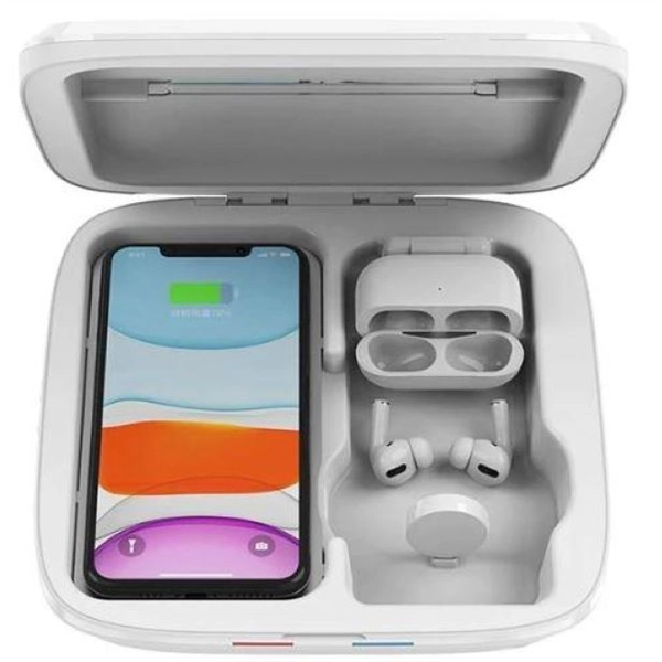 Multi Device UV Sanitizer With Wireless Charging For Phone - Multi Device UV Sanitizer With Wireless Charging For Phone - Image 0 of 0