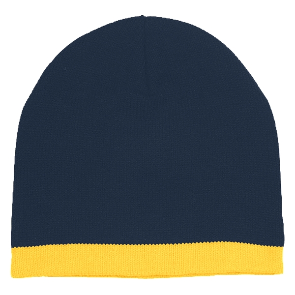 Knit Beanie With Stripe - Knit Beanie With Stripe - Image 8 of 8