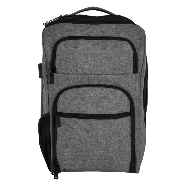 HEATHERED RFID LAPTOP BACKPACK & BRIEFCASE - HEATHERED RFID LAPTOP BACKPACK & BRIEFCASE - Image 5 of 8