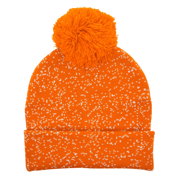 Speckled Pom Beanie With Cuff - Speckled Pom Beanie With Cuff - Image 6 of 16