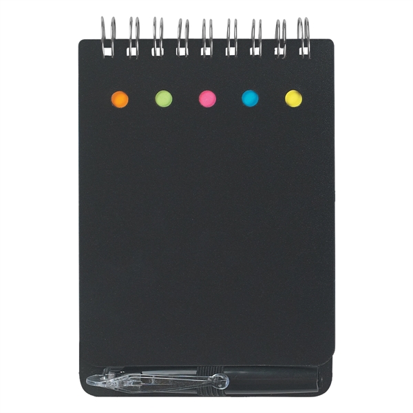 Custom Spiral Jotter With Sticky Notes, Flags & Pen
