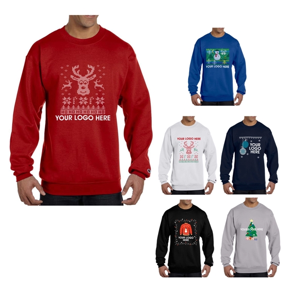 Champion® Double Dry Eco® Crewneck "Ugly Sweater" Sweatshirt - Champion® Double Dry Eco® Crewneck "Ugly Sweater" Sweatshirt - Image 0 of 13