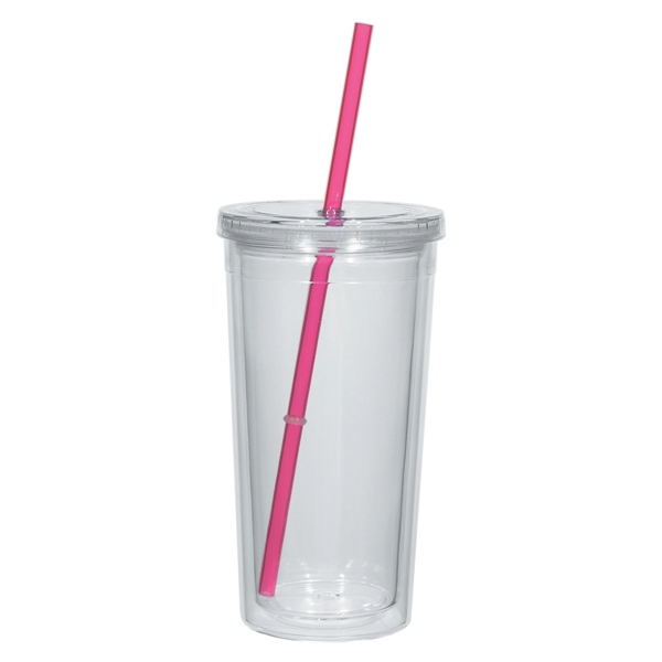 Clear Tumbler with Colored Lid - 24 oz.