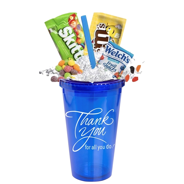 Thank You Candy Tumbler with Straw - Thank You Candy Tumbler with Straw - Image 0 of 3