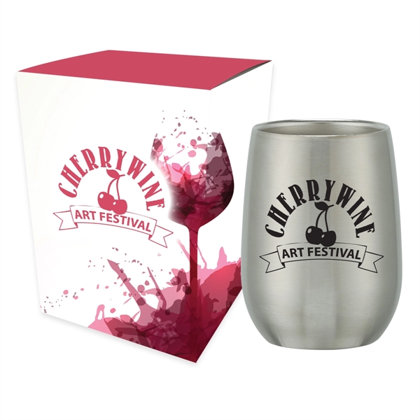 9 Oz. Stainless Steel Stemless Wine Glass With Custom Box - 9 Oz. Stainless Steel Stemless Wine Glass With Custom Box - Image 0 of 1
