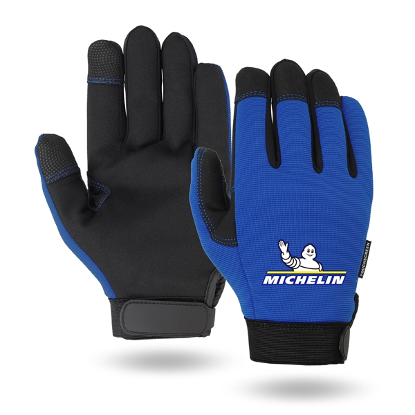 Blue Touchscreen Mechanics Gloves - Blue Touchscreen Mechanics Gloves - Image 0 of 5