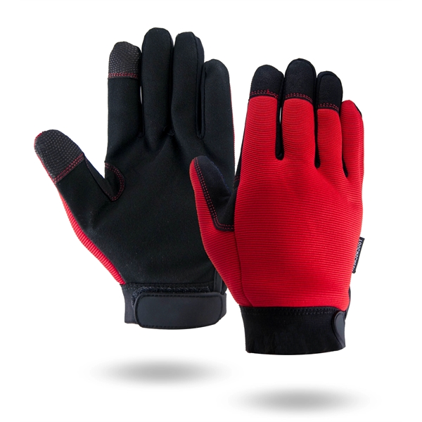 Red Touchscreen Mechanics Gloves - Red Touchscreen Mechanics Gloves - Image 2 of 5