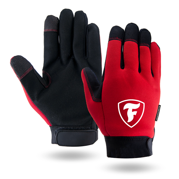 Red Touchscreen Mechanics Gloves - Red Touchscreen Mechanics Gloves - Image 0 of 5