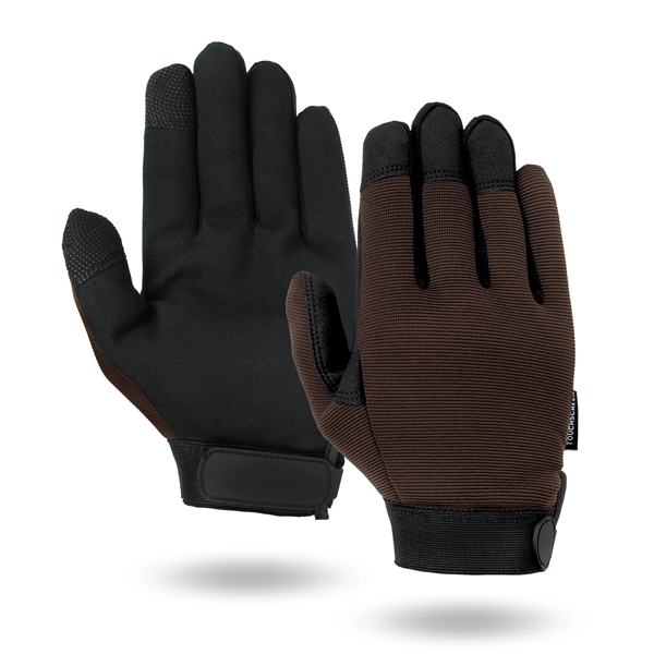Touchscreen Brown Mechanics Gloves - Touchscreen Brown Mechanics Gloves - Image 3 of 5