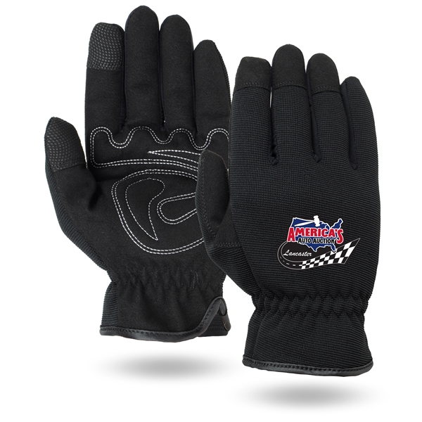 Black Slip On Touchscreen Mechanics Gloves - Black Slip On Touchscreen Mechanics Gloves - Image 0 of 5