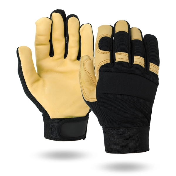 Premium Cowhide Leather Mechanics Gloves - Premium Cowhide Leather Mechanics Gloves - Image 4 of 6