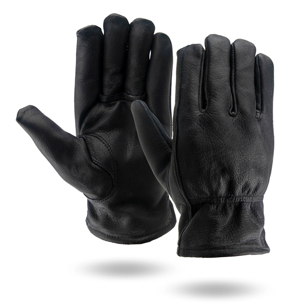 Winter Lined Black Cowhide Leather Gloves - Winter Lined Black Cowhide Leather Gloves - Image 3 of 6