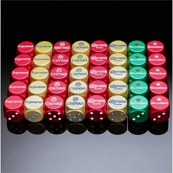 Aluminum Alloy Dice 16mm with One Custom Side - Aluminum Alloy Dice 16mm with One Custom Side - Image 2 of 3