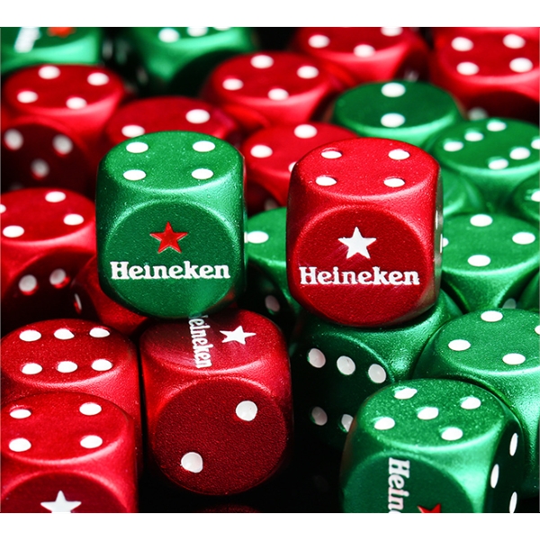 Aluminum Alloy Dice 16mm with One Custom Side - Aluminum Alloy Dice 16mm with One Custom Side - Image 0 of 3