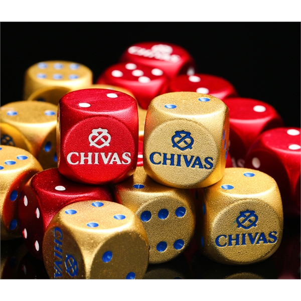 Aluminum Alloy Dice 16mm with One Custom Side - Aluminum Alloy Dice 16mm with One Custom Side - Image 1 of 3